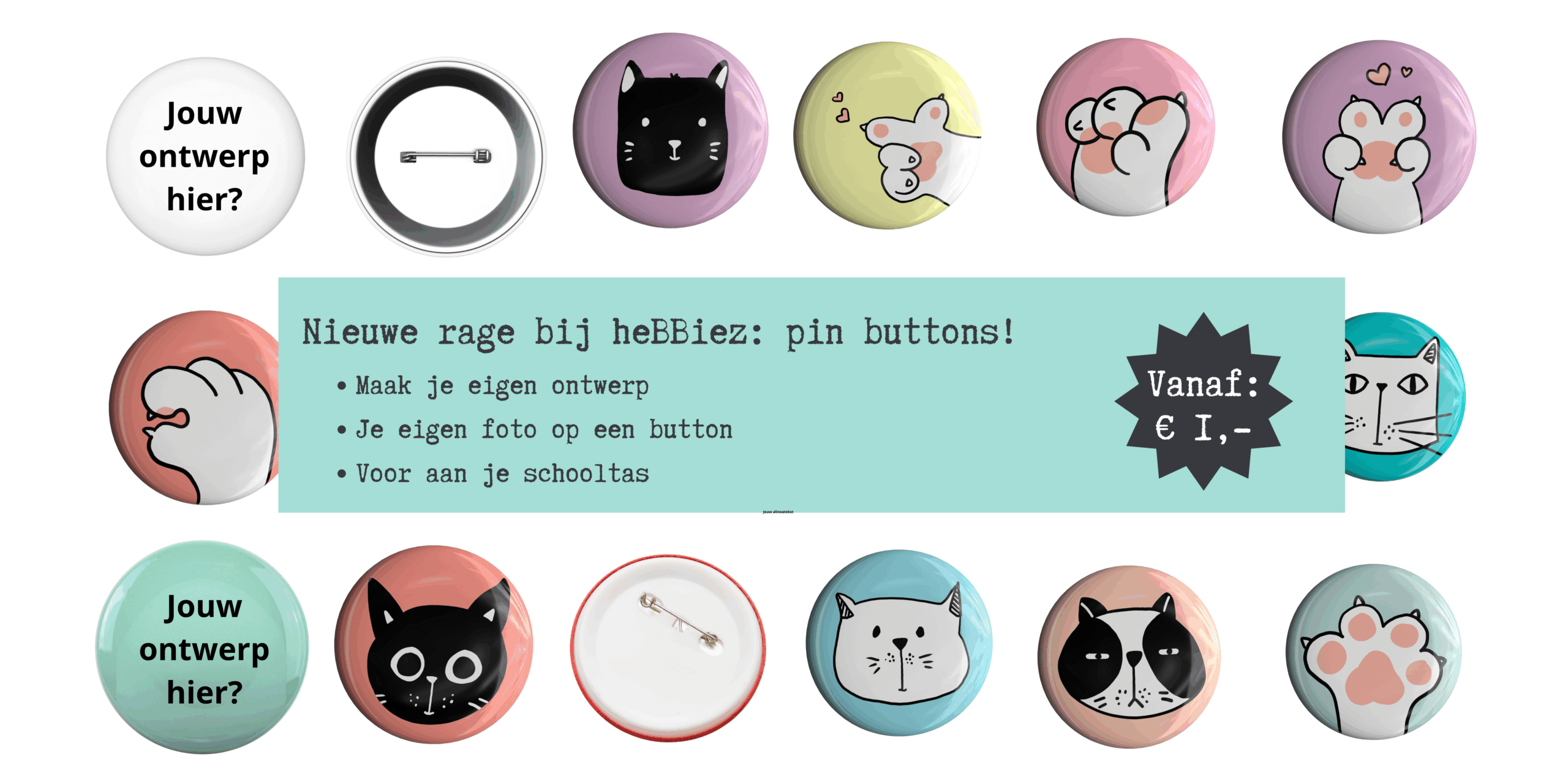 pin buttons hebbiez